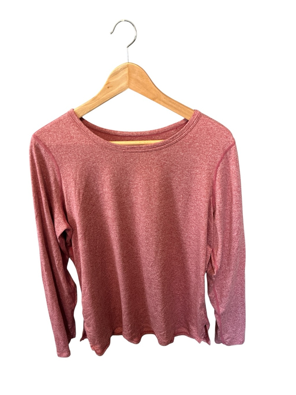 Zella Long Sleeve Heathered Dusty Rose Athletic Crewneck Top XL